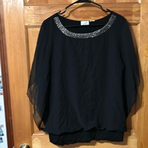 Jaclyn smith beaded sheer top